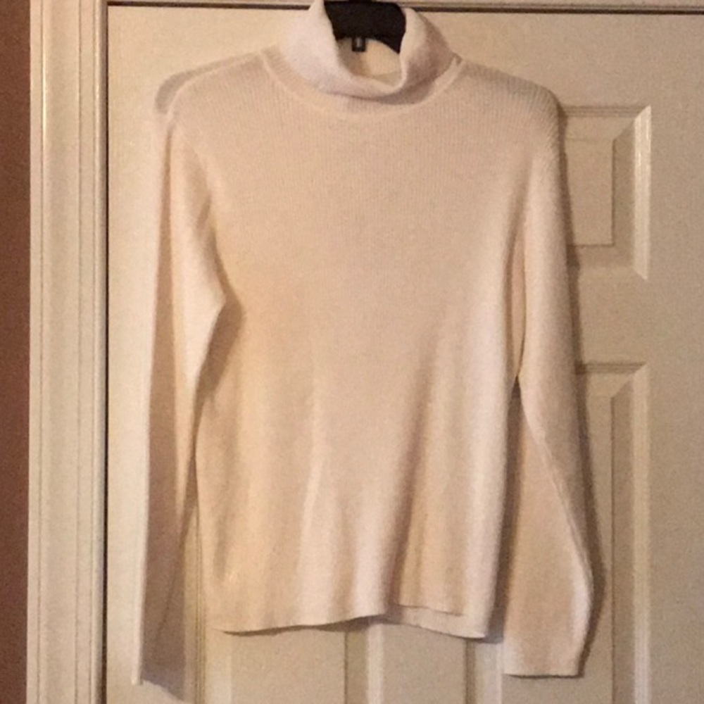 Westbound Whiteness Ribbed Knit Turtleneck